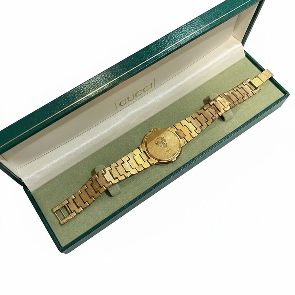 Vintage Gucci 3000M Gold Tone Swiss Quartz Watch w/ Box - Picture 8 of 11